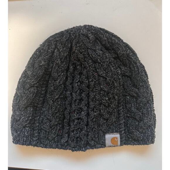 Carhartt cable knit womens beanie charcoal grey Fishercore fisherman Core ski EC - Picture 1 of 8